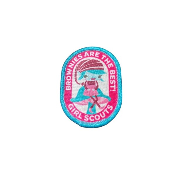 NEW Girls  Scouts Brownies  Are The Best! 2" Oval Embroidered Patch Souvenirs - Picture 1 of 3